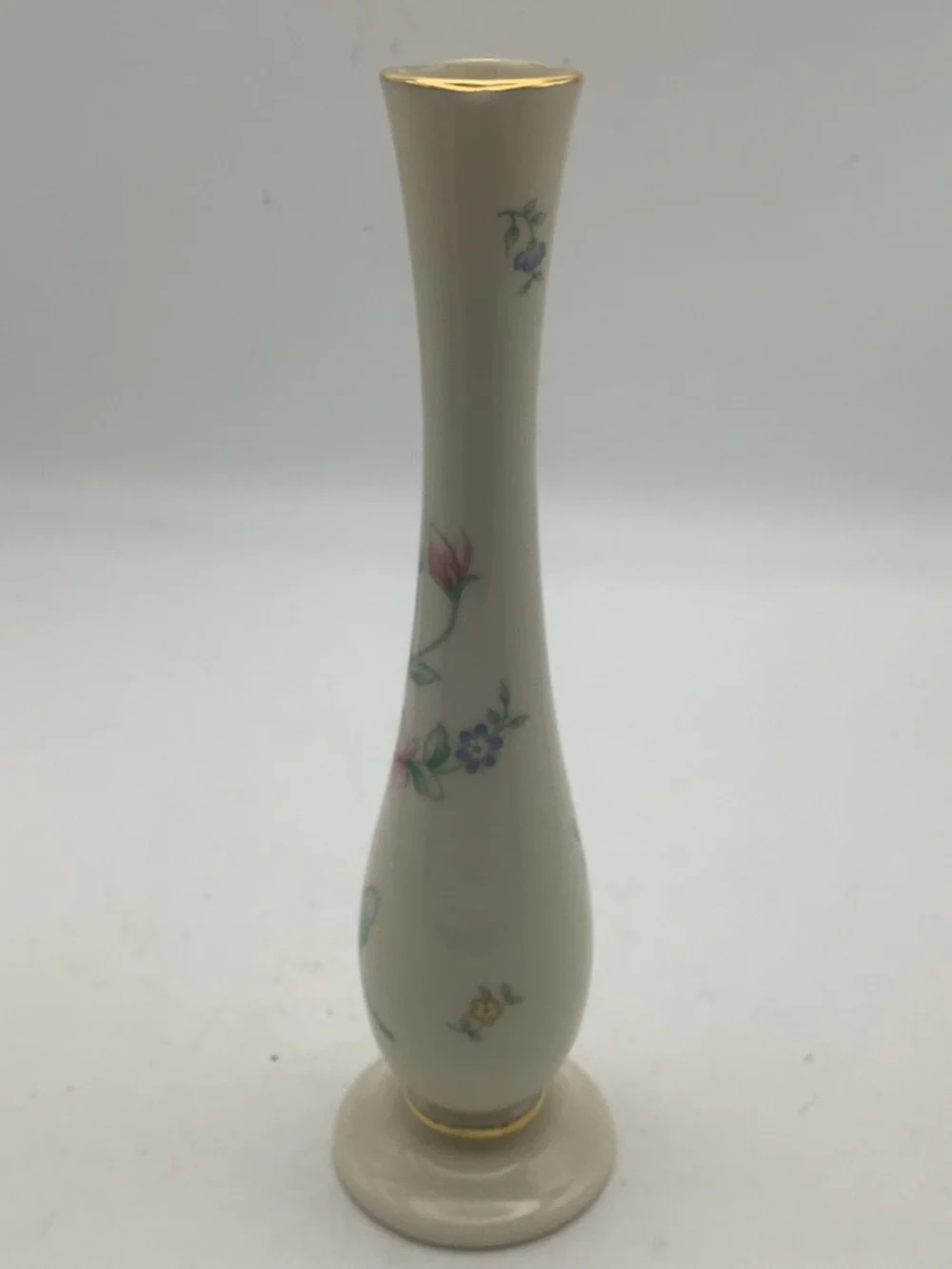Vintage Lenox  Floral Garden Cream Bud Vase with Delicate Floral Design